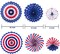 25Pcs Patriotic Party Decorations Set, 4th of July American Flag Party Supplies (Red, White, Blue)